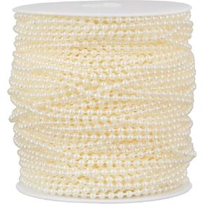 48 Feet Faux Pearl Beads Garland 8mm Craft String Pearls for Wedding Centerpiece Christmas Tree and Flowers Decoration DIY (Ivory)