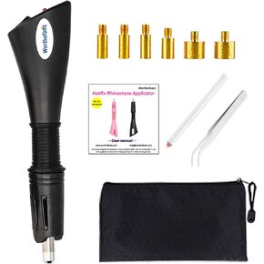 Hotfix Rhinestones Applicator with 5200 Pcs Hot Fix Crystals SS10 SS16 SS20 3MM 4MM 5MM, Bedazzler Kit with Rhinestones for Blinging Clothing, Clothes, Fabric, Leather - Washable | Zipper Bag