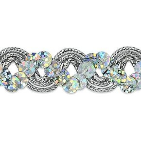Expo International Reba Ric Rac Sequin Braid Trim Embellishment, 20-Yard, Silver