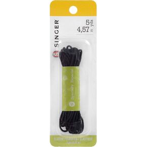 SINGER 73959 Round Elastic Cord, 5-Yards, Black
