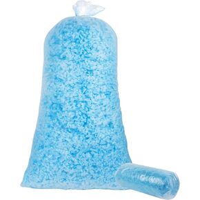 DR.DUDU 5lbs Shredded Memory Foam Filling for Bean Bag Filler, Soft and Convenient Pillow Stuffing Foam for Couch Cushion Dog Bed Chair Arts Crafts, Added Gel Particles (Blue)