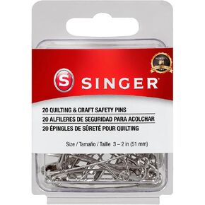 SINGER 00206 Quilting and Craft Safety Pins, Size 3, 20-Count,