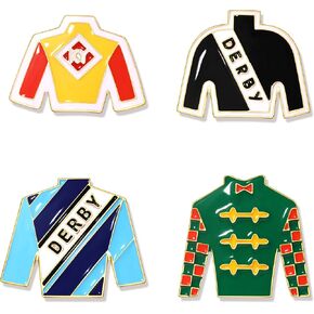 Kentucky Derby Brooches for Women Enamel Horseshoe Riding Suit Brooch Pins Rose Horse Race Day Brooches Kentucky Derby Outfits Accessories Jewelry Gifts