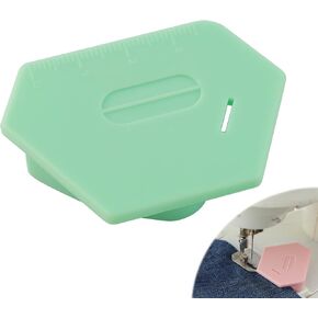 Magnetic Seam Guide for Sewing Machine, Multifunctional Hem Guide for Sewing Machine, Polygonal Multifucntional Seam Guide Hemmer with Scale, Sewing Supplies Accessories (Pink/Green)
