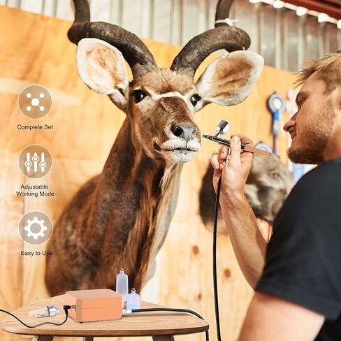 طقم البخاخة Gocher مع ضاغط الهواء ، و 40 فرشاة هواء عالية الضغط غير المتجانسة مع 0.2/0.3/0.5 مم مجموعات الفوهة/التنظيف ، مثالية للطلاء ، النمذجة ، ديكور الكيك ، المعجنات ، الماكياج ، فن الأظافر. in Kuwait