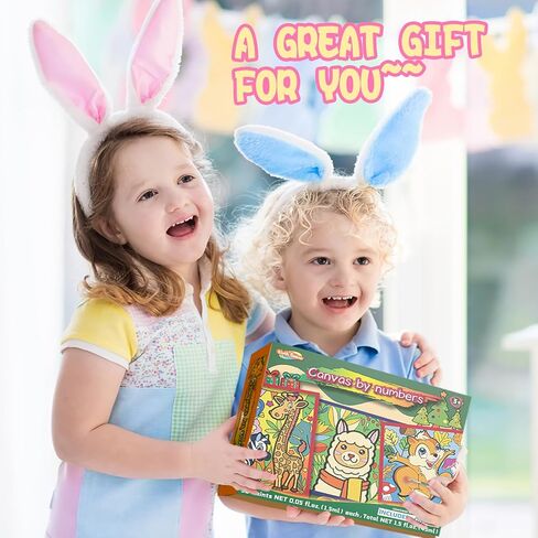 Sixth Space Paint by Numbers for Kids Ages 4-8, Beginner Framed Pre-Printed Acrylic Oil Painting, Includes (8x10, 8x9, 8x8 inch) Framed Canvas, 30 Acrylic Paint Pots, 5 Brushes, Pre-Drawn Canvas in Kuwait