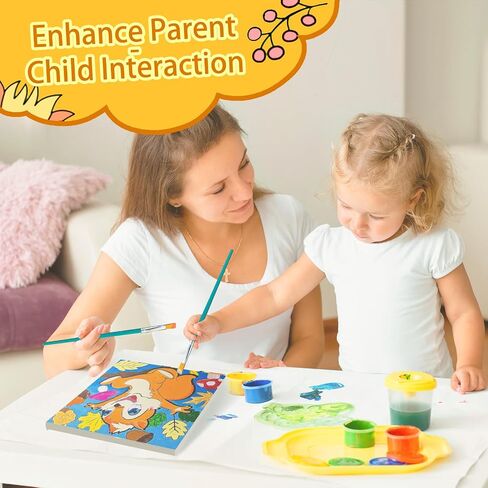Sixth Space Paint by Numbers for Kids Ages 4-8, Beginner Framed Pre-Printed Acrylic Oil Painting, Includes (8x10, 8x9, 8x8 inch) Framed Canvas, 30 Acrylic Paint Pots, 5 Brushes, Pre-Drawn Canvas in Kuwait