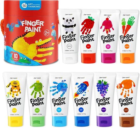 Jar Melo Washable Finger Paints for Toddlers, 10 Colors in Saudi Arabia