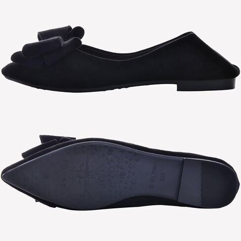 SAILING LU Bow Ballet Flats Womens Pointy Toe Flat Shoes Suede Dress Shoes Wear to Work Slip On Moccasins Pink Purple Size 10 in Saudi Arabia