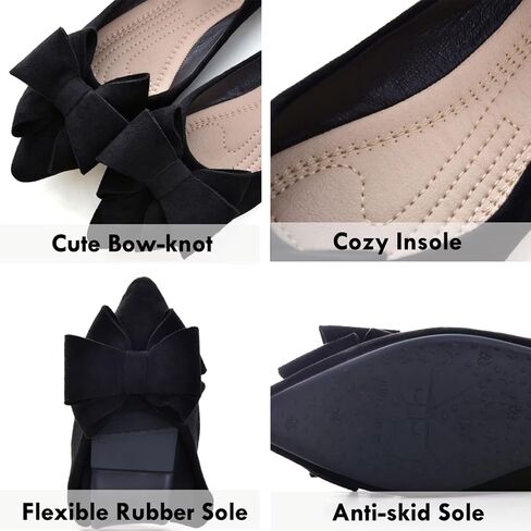 SAILING LU Bow Ballet Flats Womens Pointy Toe Flat Shoes Suede Dress Shoes Wear to Work Slip On Moccasins Pink Purple Size 10 in Saudi Arabia