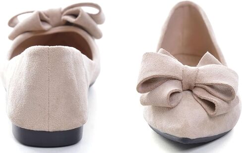 SAILING LU Bow Ballet Flats Womens Pointy Toe Flat Shoes Suede Dress Shoes Wear to Work Slip On Moccasins Pink Purple Size 10 in Saudi Arabia