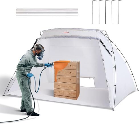 VEVOR Portable Paint Booth,10x7x6ft Larger Spray Paint Tent with Built-in Floor & Mesh Screen & Windproof Hooks, Painting Tent Station for Furniture DIY Hobby Tool, Spray Paint Shelter,Extra Large in Saudi Arabia