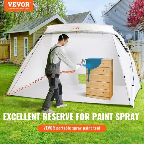 VEVOR Portable Paint Booth,10x7x6ft Larger Spray Paint Tent with Built-in Floor & Mesh Screen & Windproof Hooks, Painting Tent Station for Furniture DIY Hobby Tool, Spray Paint Shelter,Extra Large in Saudi Arabia