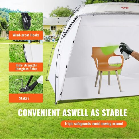 VEVOR Portable Paint Booth,10x7x6ft Larger Spray Paint Tent with Built-in Floor & Mesh Screen & Windproof Hooks, Painting Tent Station for Furniture DIY Hobby Tool, Spray Paint Shelter,Extra Large in Saudi Arabia