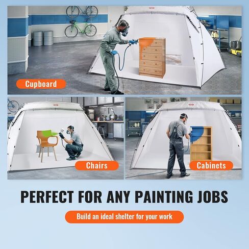 VEVOR Portable Paint Booth,10x7x6ft Larger Spray Paint Tent with Built-in Floor & Mesh Screen & Windproof Hooks, Painting Tent Station for Furniture DIY Hobby Tool, Spray Paint Shelter,Extra Large in Saudi Arabia