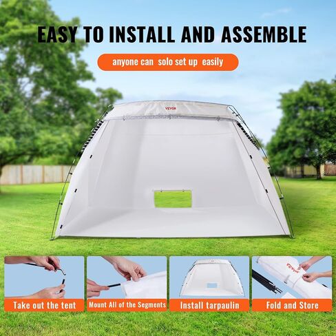 VEVOR Portable Paint Booth,10x7x6ft Larger Spray Paint Tent with Built-in Floor & Mesh Screen & Windproof Hooks, Painting Tent Station for Furniture DIY Hobby Tool, Spray Paint Shelter,Extra Large in Saudi Arabia