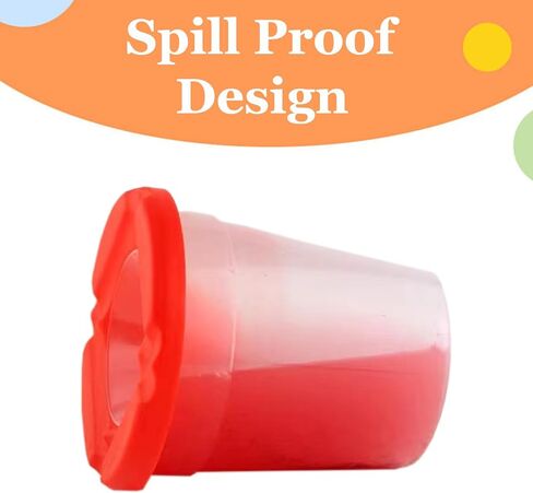 10pcs Paint Cups with Lids for Kids, Spill Proof Learning Color Cups for Young Artist in Kuwait