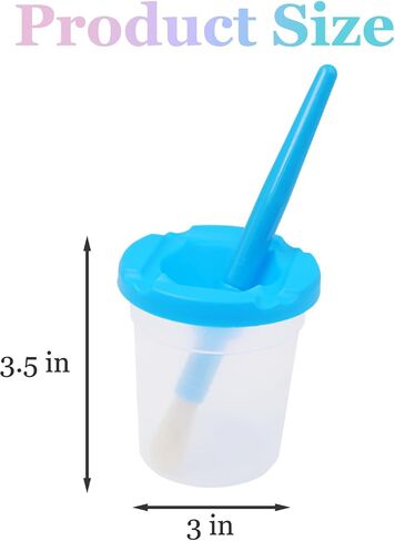 10pcs Paint Cups with Lids for Kids, Spill Proof Learning Color Cups for Young Artist in Kuwait