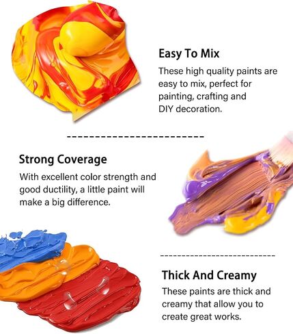 Colorful Fabric Paint Set for Clothes 12 Colors - Permanent Textile Paint Kit for Shoes, Canvas - Non-Toxic Slick Painting Set for Adults, Beginner & Artists in Kuwait