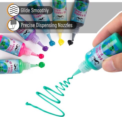 Mr. Pen- 3D Fabric Paint Set, 12 Colors, 0.67 oz, 3D Paint for Fabric, Paint for Fabric, 3D Paint for Clothing, T-Shirt Paint, Fabric Paint for Clothes in Saudi Arabia