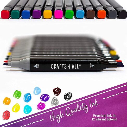 Fabric Pens for Clothes - Pack of 24 No Fade, Fabric Markers Permanent for Clothes - No Bleed, Machine Washable Shoe Markers for Fabric Decorating - Laundry Marker, Erases Stains Easily in Saudi Arabia