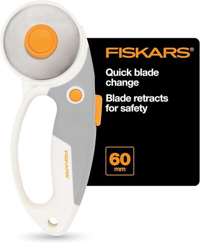 Fiskars 60mm Titanium Blade Loop Rotary Cutter, Softgrip For Fabric, Felt, Vinyl and Crafts in Saudi Arabia
