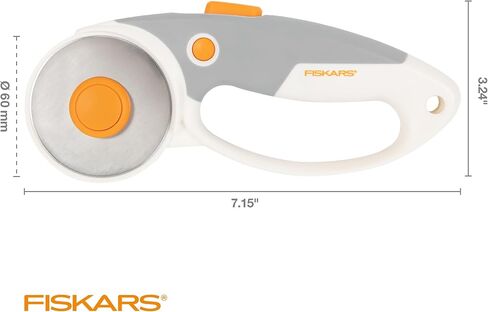 Fiskars 60mm Titanium Blade Loop Rotary Cutter, Softgrip For Fabric, Felt, Vinyl and Crafts in Saudi Arabia