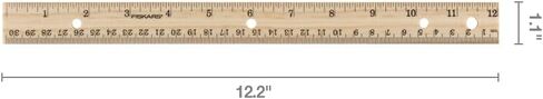 Fiskars Wood Ruler - 12" Straight Edge Ruler for Kids - Back to School Supplies for Students in Saudi Arabia