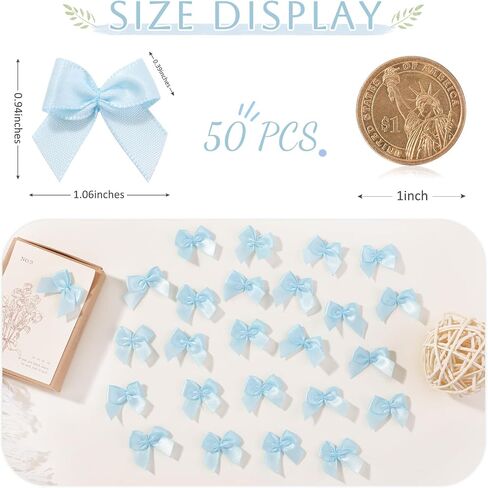 Yoyokid 200 Pcs 1" Mini Satin Ribbon Bows Flowers DIY Crafts for Sewing Appliques Crafts Decoration Hair Accessories Wedding Gift Box Ornament, Multicolored(20 Colours) in Saudi Arabia