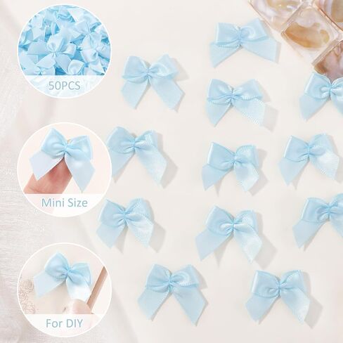 Yoyokid 200 Pcs 1" Mini Satin Ribbon Bows Flowers DIY Crafts for Sewing Appliques Crafts Decoration Hair Accessories Wedding Gift Box Ornament, Multicolored(20 Colours) in Saudi Arabia