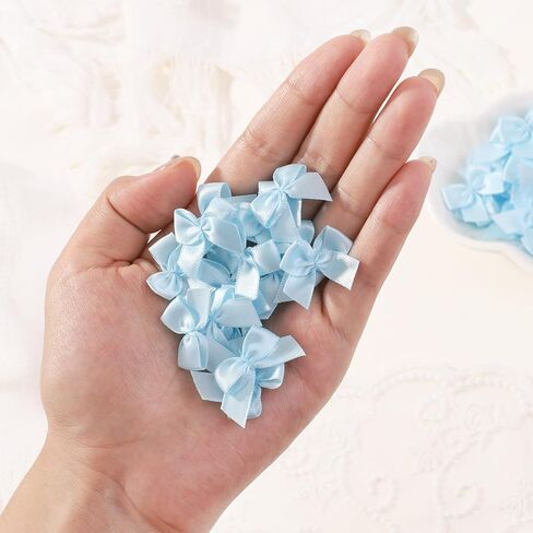 Yoyokid 200 Pcs 1" Mini Satin Ribbon Bows Flowers DIY Crafts for Sewing Appliques Crafts Decoration Hair Accessories Wedding Gift Box Ornament, Multicolored(20 Colours) in Saudi Arabia