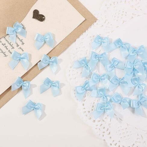 Yoyokid 200 Pcs 1" Mini Satin Ribbon Bows Flowers DIY Crafts for Sewing Appliques Crafts Decoration Hair Accessories Wedding Gift Box Ornament, Multicolored(20 Colours) in Saudi Arabia