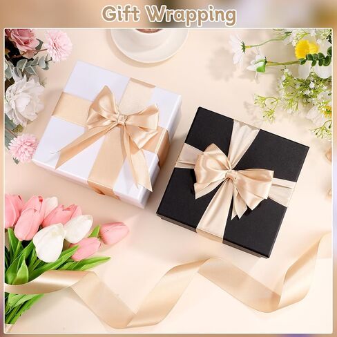 White Ribbon 60 Yards 1 1/2 inch White Satin Ribbon for Flower Bouquet Gift Wrapping Bows Making Wedding Party Easter Mother's Day Decorations in Kuwait