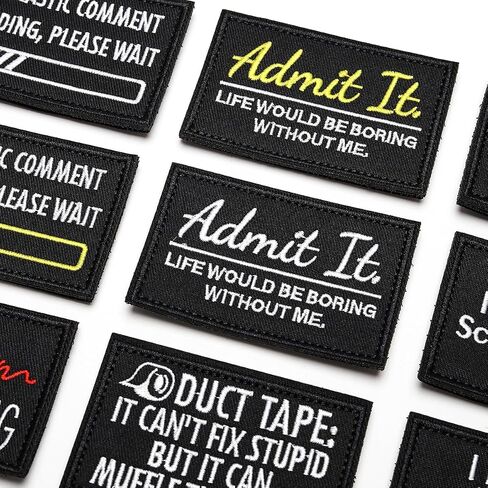 Hargs 20pcs Funny Tactical Morale Patches Pack, Hook & Loop Patches Set for Caps, Bags, Backpacks, Vest, Military Uniforms,Tactical Gears Etc in Kuwait