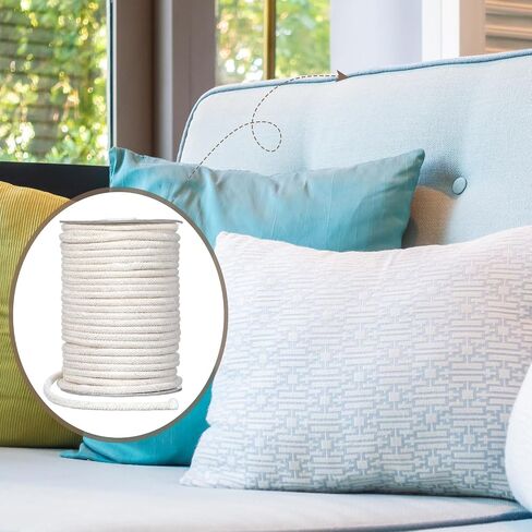 VitalCozy 1/4" Cotton Piping Cord 6 mm Natural Cording for Sewing Piping for Pillows and Other Soft Welt Applications (46 Yds) in Kuwait