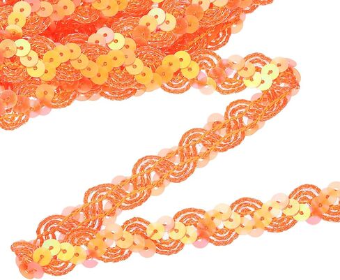 uxcell 11 Yard Sequins Trim Ribbon 0.6 Inch Sequin Gimp Braid Trim Spangle Flat Sequins Paillette Fabric Flat Trims Strips for Crafts Sewing Clothes Home Party Decoration, Black in Saudi Arabia
