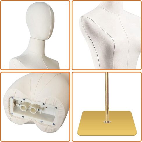 Male Dress Form Half Body Mannequin Torso Clothing Manikin for Market Shop Window Display 61"~78" Height Adjustable in Kuwait