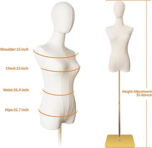 Male Dress Form Half Body Mannequin Torso Clothing Manikin for Market Shop Window Display 61"~78" Height Adjustable in Kuwait