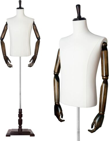 Male Dress Form Half Body Mannequin Torso Clothing Manikin for Market Shop Window Display 61"~78" Height Adjustable in Kuwait