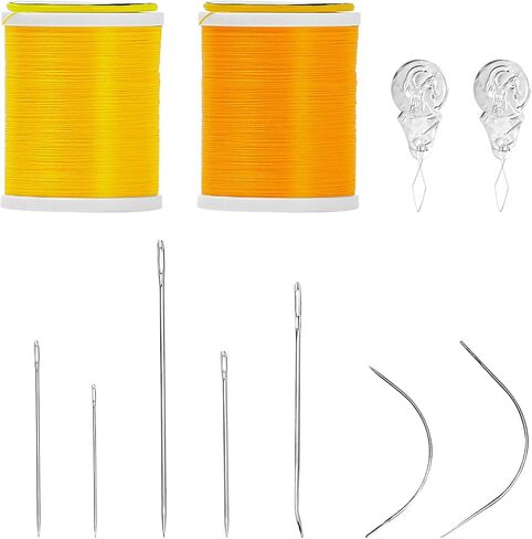 Heavy Duty Hand Sewing Needles Set, 7 Styles of Leather Hand Sewing Needles with 2 Pieces Needle Threaders and 2 Pack 150 Yards Nylon All Purpose Fly Tying Thread in Saudi Arabia