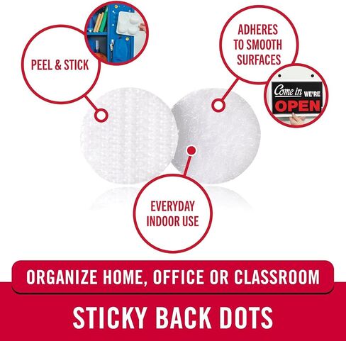 VELCRO Brand Dots with Adhesive | 250pk, White | Small 1/2 Inch Circles | Sticky Back Round Dots for Secure Mounting in Office, School or Home (VEL-30867-AMS) in Kuwait