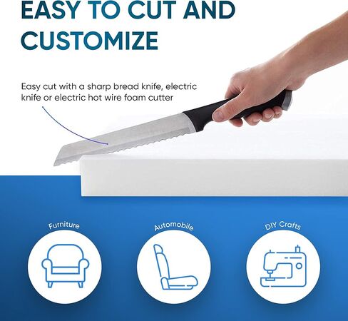 AK TRADING CO. Upholstery High Density 2" Height x 24" Width x 72" Length-Home or Commercial Use Seat Replacement Cushion-Made in USA Foam, 2x24x72 in Saudi Arabia