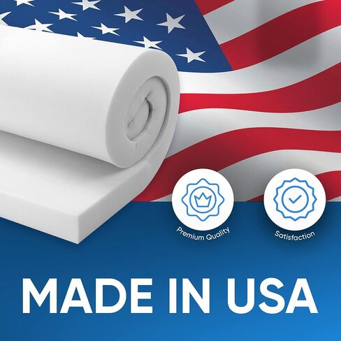 AK TRADING CO. Upholstery High Density 2" Height x 24" Width x 72" Length-Home or Commercial Use Seat Replacement Cushion-Made in USA Foam, 2x24x72 in Saudi Arabia