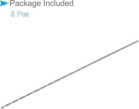Mini Twist Drill Bit, 1mm Drill Diameter 120mm Total Length, High Speed Steel Twist Drill Bit - (Applications: for Metal Plastic and Woodwork), 5-Pieces in Kuwait