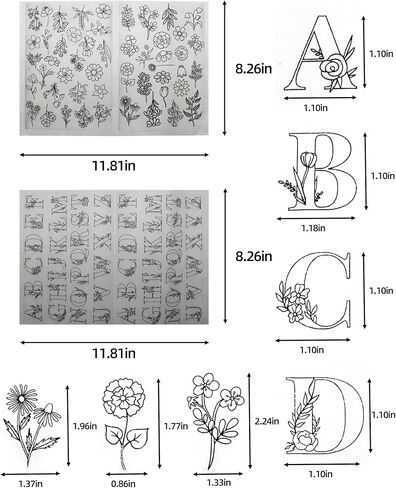 102pcs Water Soluble Hand Sewing Stabilizers，Embroidery Stick and Stitch Embroidery Paper Wash Away Stabilizers，for Embroidery Stabilizers Flower Patterns，for Hand Sewing Lover Beginners.letter&Flower in Saudi Arabia