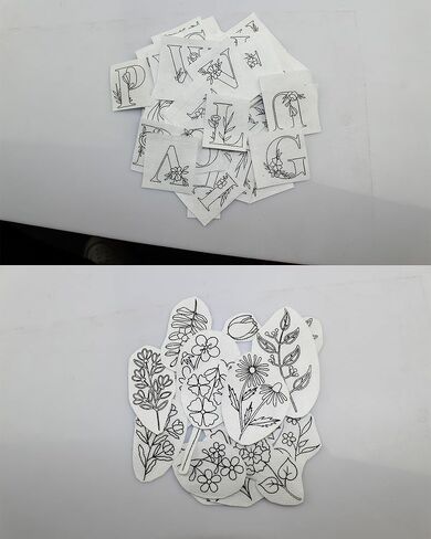 102pcs Water Soluble Hand Sewing Stabilizers，Embroidery Stick and Stitch Embroidery Paper Wash Away Stabilizers，for Embroidery Stabilizers Flower Patterns，for Hand Sewing Lover Beginners.letter&Flower in Saudi Arabia