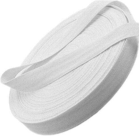 50 Yard Twill Tape Ribbon 1/2 Inch, Soft Natural Webbing Tape Roll Cotton Herringbone Bias Tape for Sewing DIY Crafts Home Decor (White) in Saudi Arabia