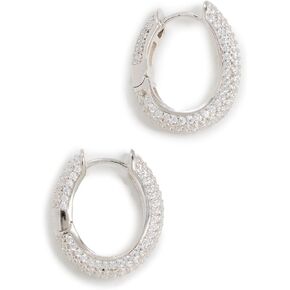 By Adina Eden Women's Pave Curved Link Huggie Earrings in Kuwait