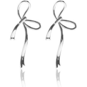 Dodocatie Bow Earrings Gold for Women, Ribbon Earrings Cute Bowknot Stud Bow Jewelry Party Fashion Earings Gift