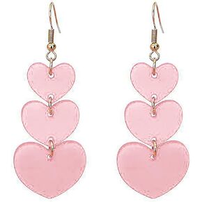 Valentine's Day Red Heart Earrings Lightweight Heart Earrings Drop for Teen Girls, Valentines Day Gifts for Women